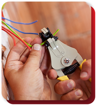 electrical wire being cut